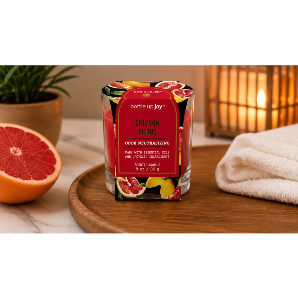 4x Bottle Up Joy Mint Cove Odor Neutralizing Scented Candle 3 oz Essential Oil